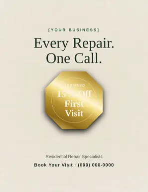Handyman Flyer template — Seal Offer · Ivory & Forest