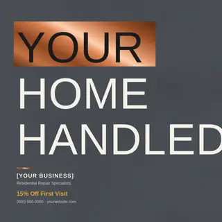 Handyman Instagram Post template — Bold Stack · Slate & Amber