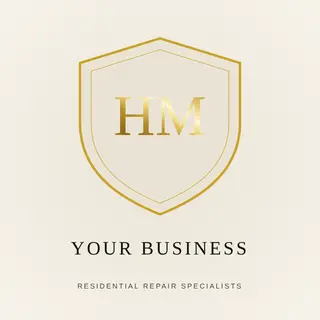 Handyman Logo template — Crest · Onyx & Gold (Ivory)
