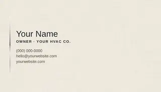 HVAC Business Card template — Classic Card · Ice & Charcoal (Ivory)