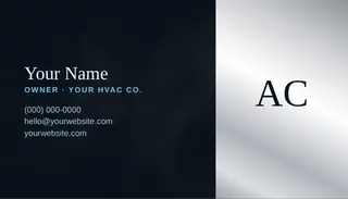 HVAC Business Card template — Split Card · Midnight Ice