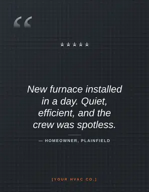 HVAC Flyer template — Testimonial · Ice & Charcoal