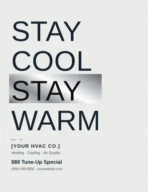 HVAC Flyer template — Bold Stack · Frost & Ember