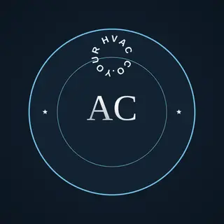 HVAC Logo template — Circle Badge · Midnight Ice