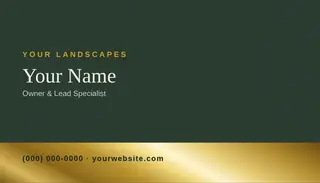 Landscaping Business Card template — Band Card · Evergreen & Gold