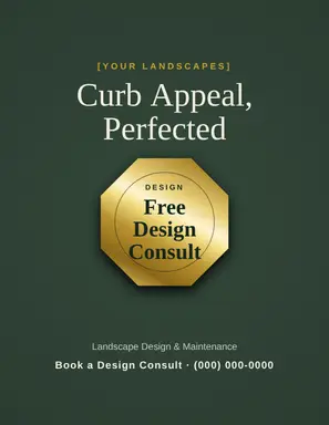 Landscaping Flyer template — Seal Offer · Evergreen & Gold