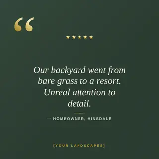 Landscaping Instagram Post template — Testimonial · Evergreen & Gold