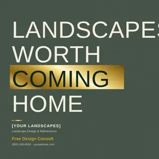 Landscaping Instagram Post template — Bold Stack · Evergreen & Gold
