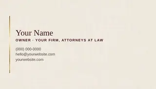 Lawyer Business Card template — Classic Card · Burgundy & Cream (Ivory)