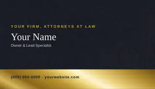 Lawyer Business Card template — Band Card · Navy & Gold