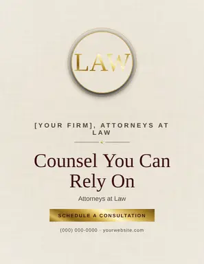 Lawyer Flyer template — Monogram Crest · Burgundy & Cream (Ivory)