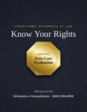 Lawyer Flyer template — Seal Offer · Navy & Gold