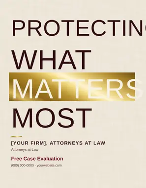 Lawyer Flyer template — Bold Stack · Cream & Burgundy