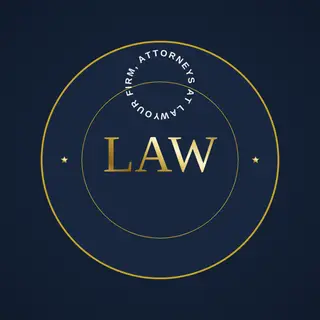 Lawyer Logo template — Circle Badge · Navy & Gold