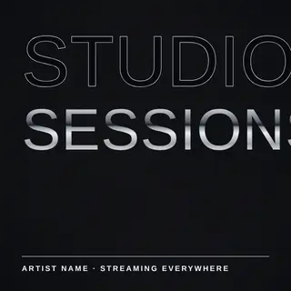 Music Album Cover template — Outline Type · Ink & Electric