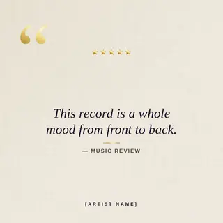 Music Instagram Post template — Testimonial · Velvet & Gold (Ivory)