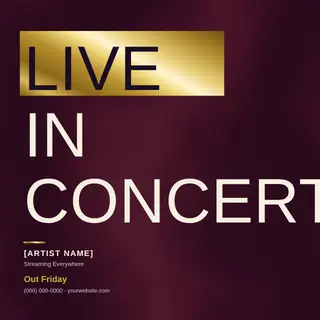 Music Instagram Post template — Bold Stack · Velvet & Gold