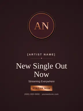 Music Poster template — Monogram Crest · Sunset Vinyl