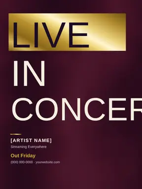 Music template — Bold Stack · Velvet & Gold