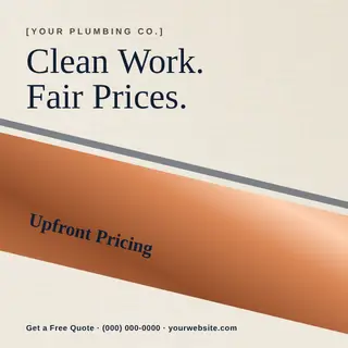 Plumbing template — Diagonal · Navy & Copper (Ivory)