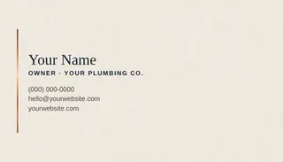 Plumbing Business Card template — Classic Card · Navy & Copper (Ivory)