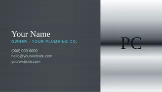 Plumbing Business Card template — Split Card · Steel & Aqua