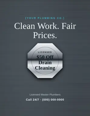 Plumbing Flyer template — Seal Offer · Steel & Aqua