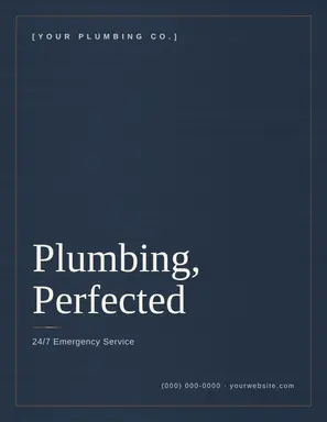 Plumbing template — Minimal Luxe · Navy & Copper