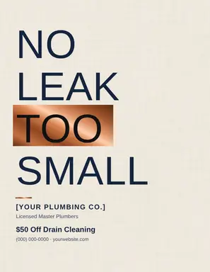 Plumbing Flyer template — Bold Stack · Ivory & Navy