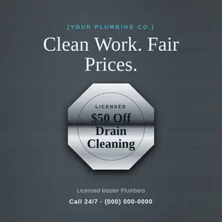 Plumbing Instagram Post template — Seal Offer · Steel & Aqua