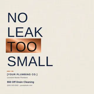 Plumbing Instagram Post template — Bold Stack · Ivory & Navy