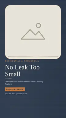 Plumbing template — Editorial · Navy & Copper