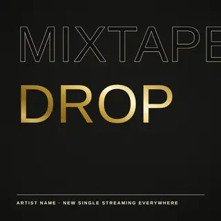 Rap Artist Album Cover template — Outline Type · Gold Grit