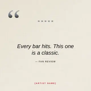 Rap Artist Instagram Post template — Testimonial · Chrome & Blood (Ivory)