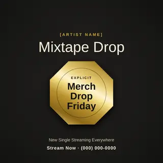 Rap Artist Instagram Post template — Seal Offer · Gold Grit