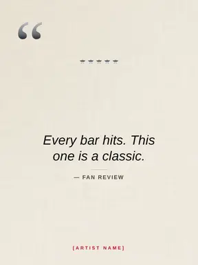 Rap Artist Poster template — Testimonial · Chrome & Blood (Ivory)