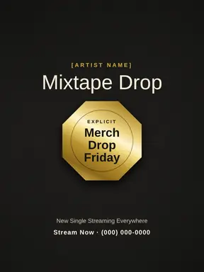 Rap Artist Poster template — Seal Offer · Gold Grit