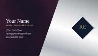 Real Estate Business Card template — Diagonal Card · Navy & Pearl