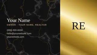 Real Estate Business Card template — Split Card · Ivory & Champagne (Noir)