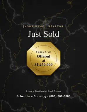 Real Estate Flyer template — Seal Offer · Ivory & Champagne (Noir)
