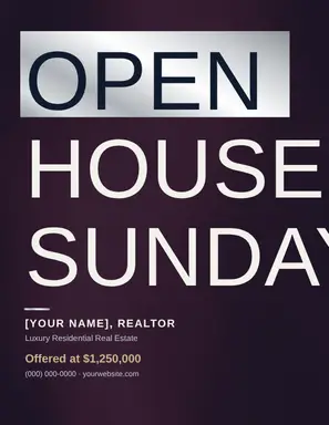 Real Estate Flyer template — Bold Stack · Navy & Pearl