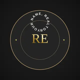 Real Estate Logo template — Circle Badge · Ivory & Champagne (Noir)
