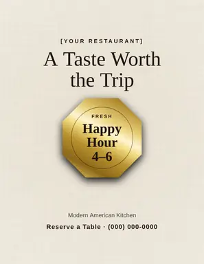 Restaurant Flyer template — Seal Offer · Espresso & Brass (Ivory)