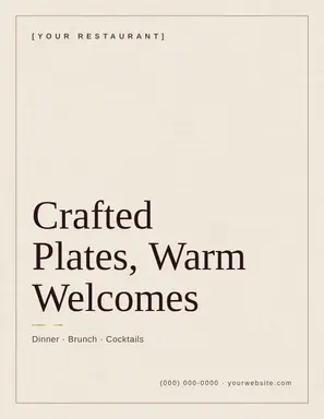 Restaurant template — Minimal Luxe · Cream & Bordeaux