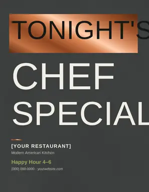 Restaurant Flyer template — Bold Stack · Slate & Olive
