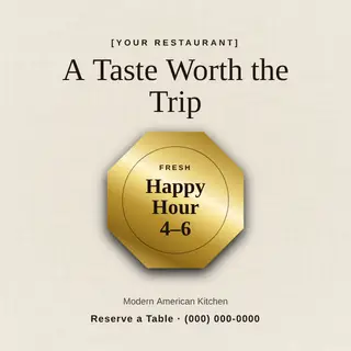 Restaurant Instagram Post template — Seal Offer · Espresso & Brass (Ivory)