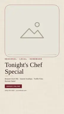 Restaurant template — Editorial · Cream & Bordeaux