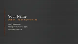 Roofing Business Card template — Classic Card · Charcoal & Copper
