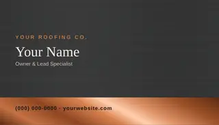 Roofing Business Card template — Band Card · Charcoal & Copper