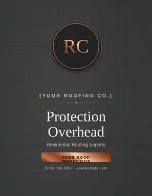 Roofing Flyer template — Monogram Crest · Charcoal & Copper